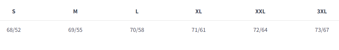 Größentabelle für Handwerker Hoodie Edition Zero Dust schwar