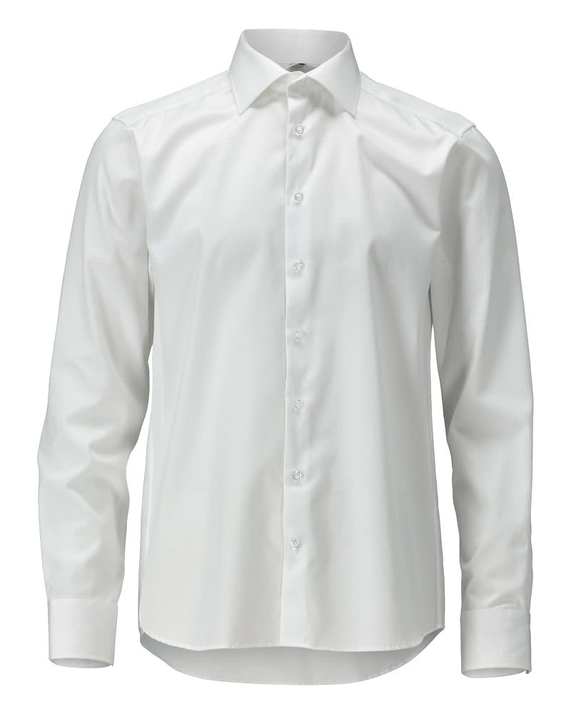 Weißes MASCOT® M by Mascot Business-Hemd mit schmaler Passform, langem Arm, Cutaway-Kragen und bügelleichter Baumwolle