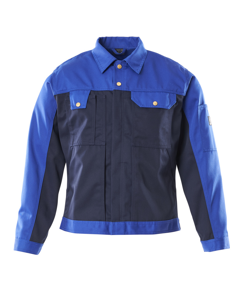 MASCOT® Capri IMAGE Jacke, zweifarbige Arbeitsjacke in Marine/Kornblau mit Brusttaschen, Reißverschluss, Wetterschutzleiste und verstellbarem Bund