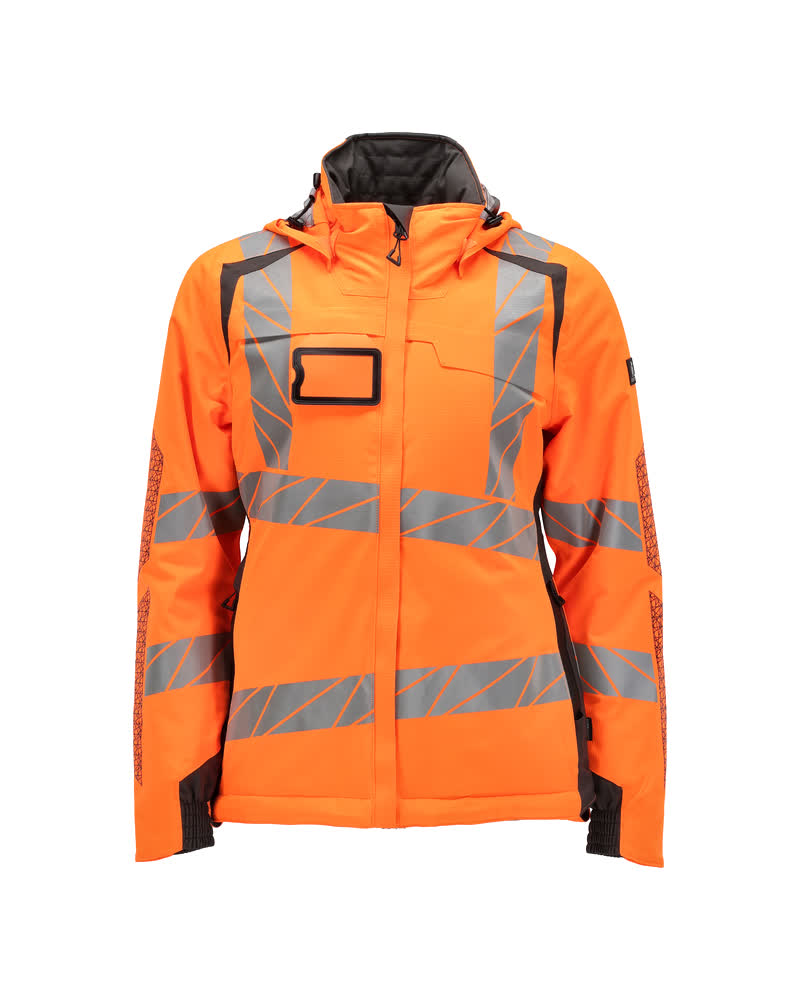 MASCOT® ACCELERATE SAFE Winterjacke in Damenpassform, Hi-Vis Orange/Dunkelanthrazit, Größe 2XL, zweifarbige Winterwarnschutzjacke mit Reflexstreifen