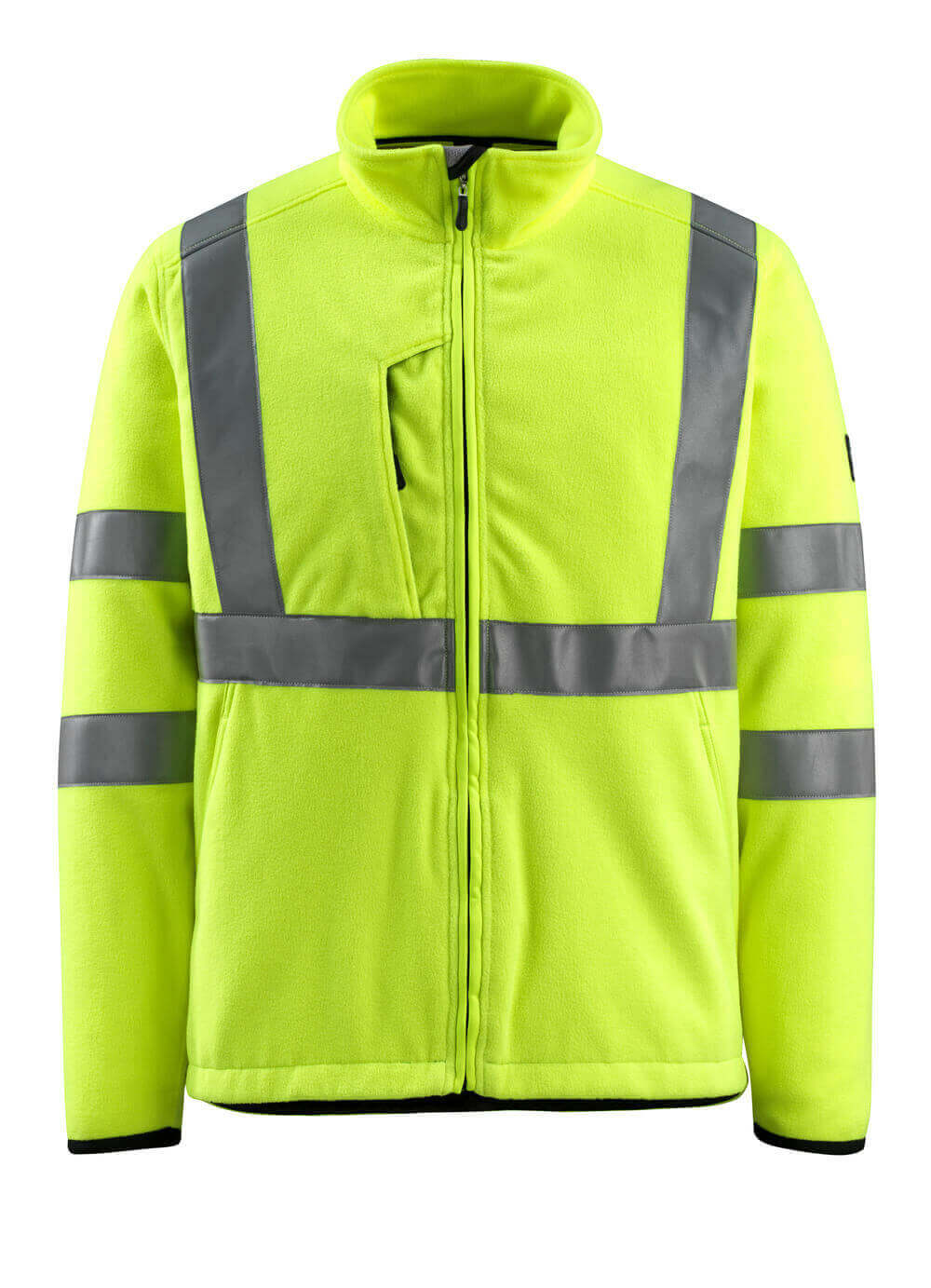 MASCOT® Mildura SAFE LIGHT Fleecejacke in Hi-Vis Gelb, zweifarbige Winterwarnschutzbekleidung mit Reflexstreifen und Reißverschluss, Größe 2XL