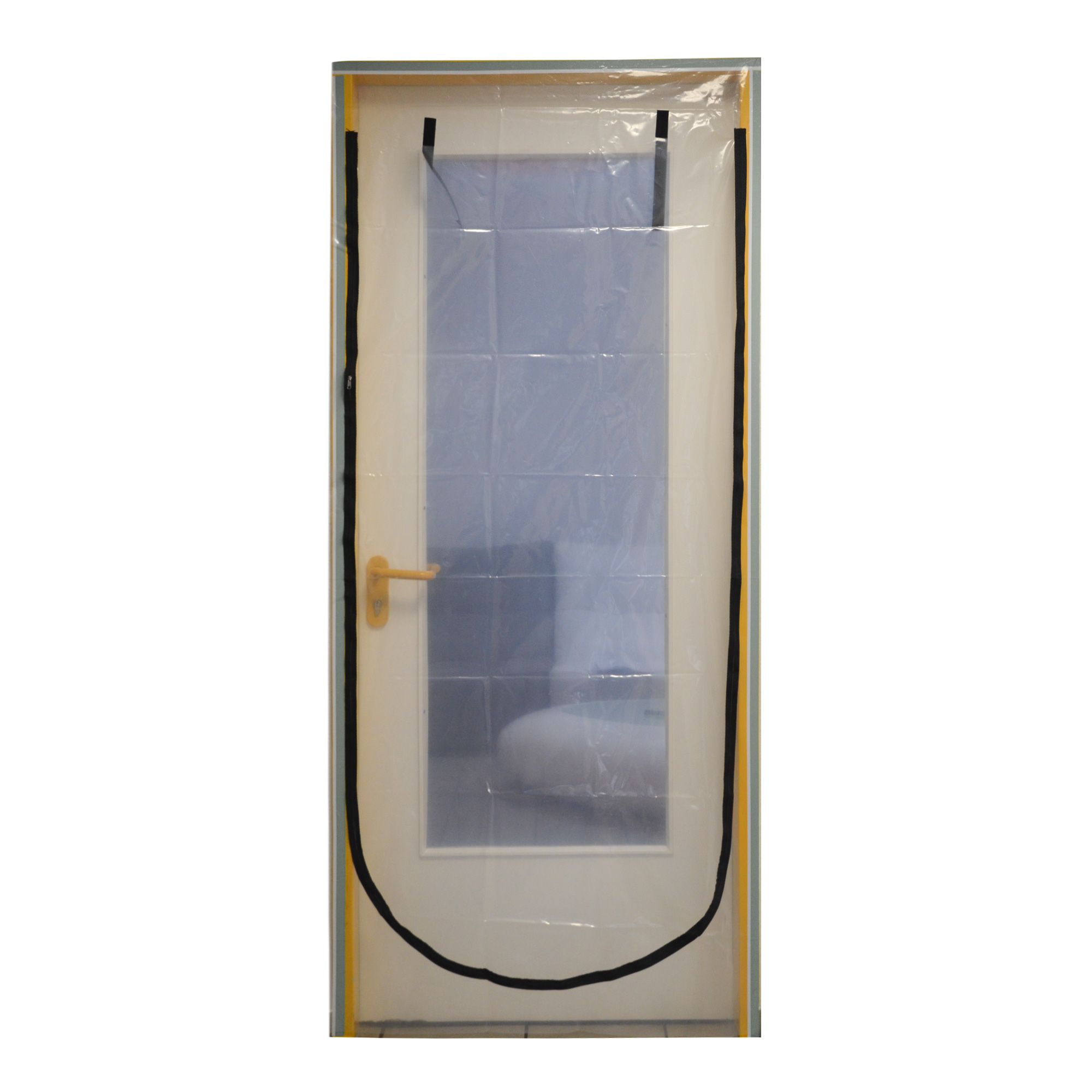 Transparente ZERO DUST Folien Staubschutztür U-Form mit Reiß