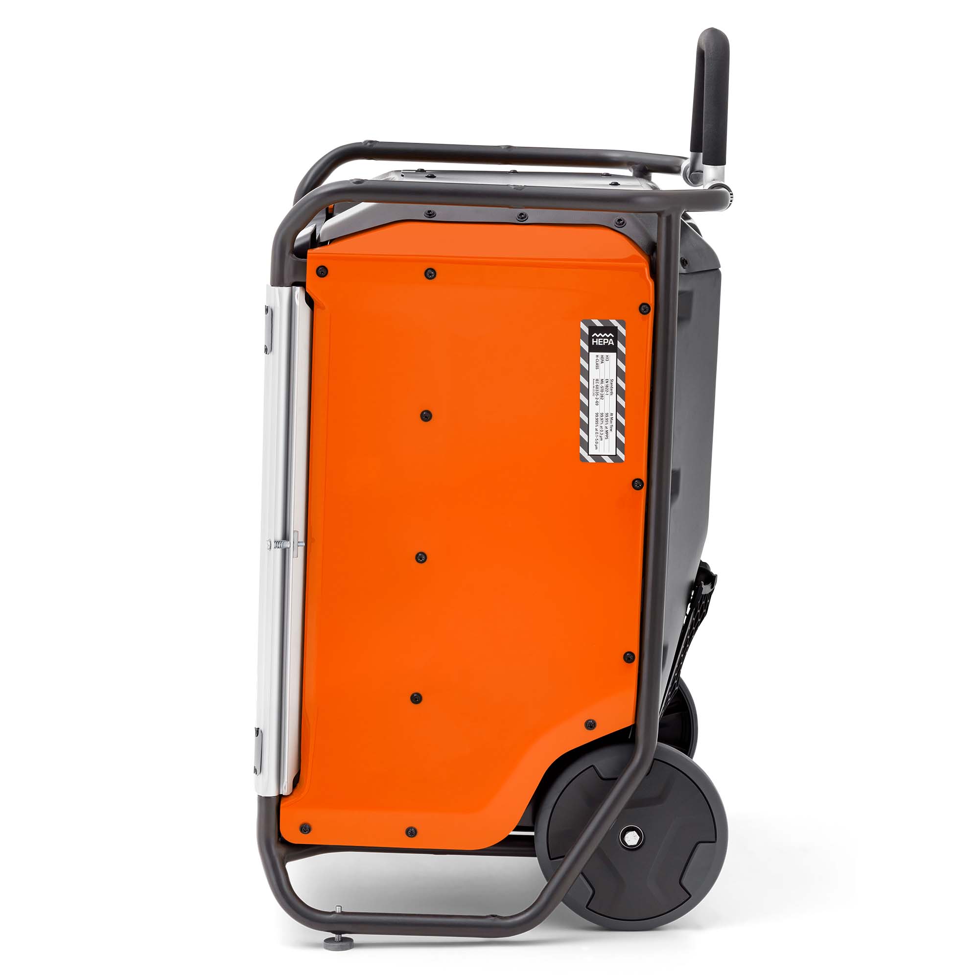 Husqvarna A100 Bau-Luftreiniger mit HEPA 13 Filter seitlich