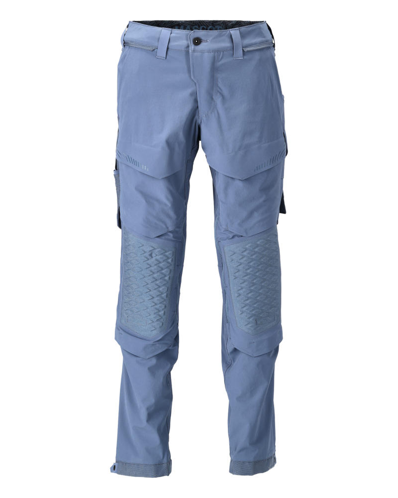 MASCOT® CUSTOMIZED Arbeitshose mit Knietaschen 76C49, robuste weiße Arbeitsbekleidung mit verstärkten Knien und praktischen Taschen