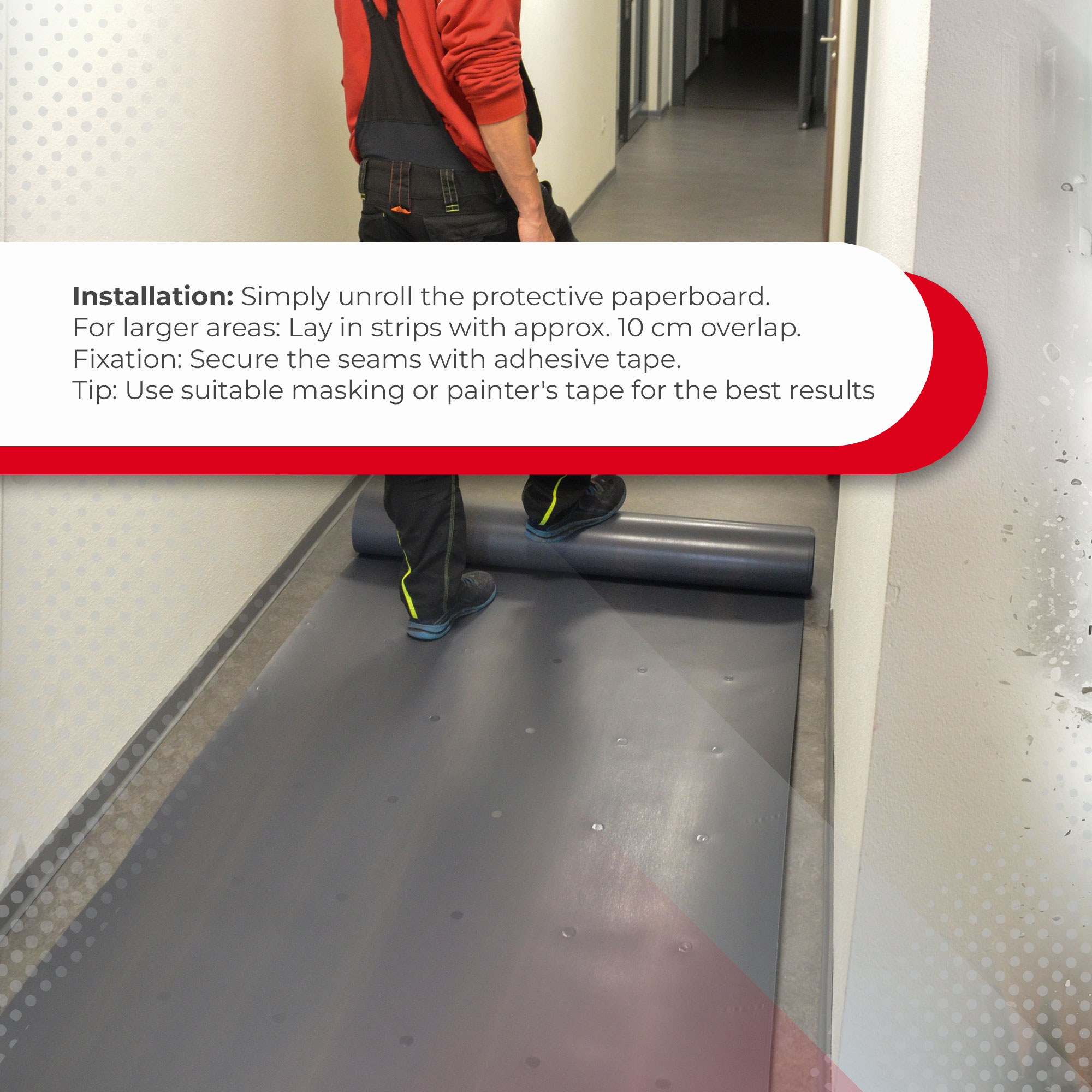 Zero Dust Abdeckpappe Milchtütenpapier grau 300 g/m² auf Rol