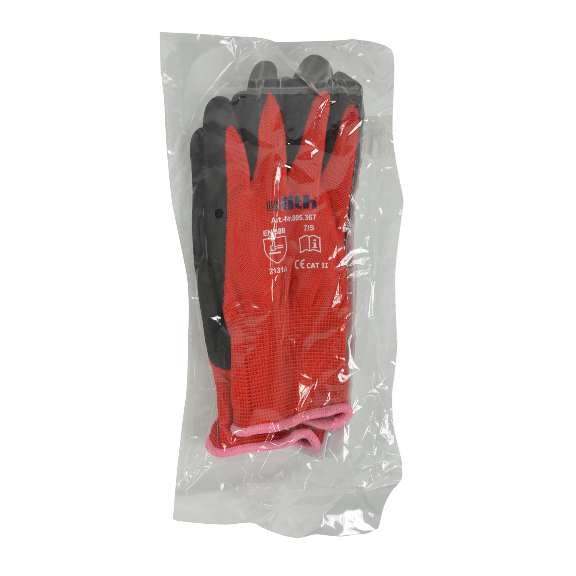 Zero Dust Montage-Feinstrickhandschuh rot Größe 7 im Beutel