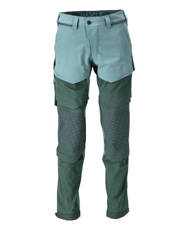 MASCOT® CUSTOMIZED Arbeitshose mit Knietaschen in Steinblau 76C52, robuste funktionelle Arbeitsbekleidung für Handwerk und Baustelle