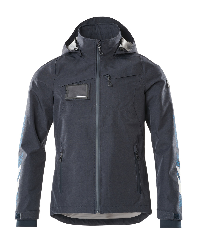 MASCOT® ACCELERATE Hardshelljacke in Schwarzblau, Größe 2XL, atmungsaktiv, wind- und wasserdicht mit abnehmbarer Kapuze, getapten Nähten und CORDURA®-verstärkten Ärmeln