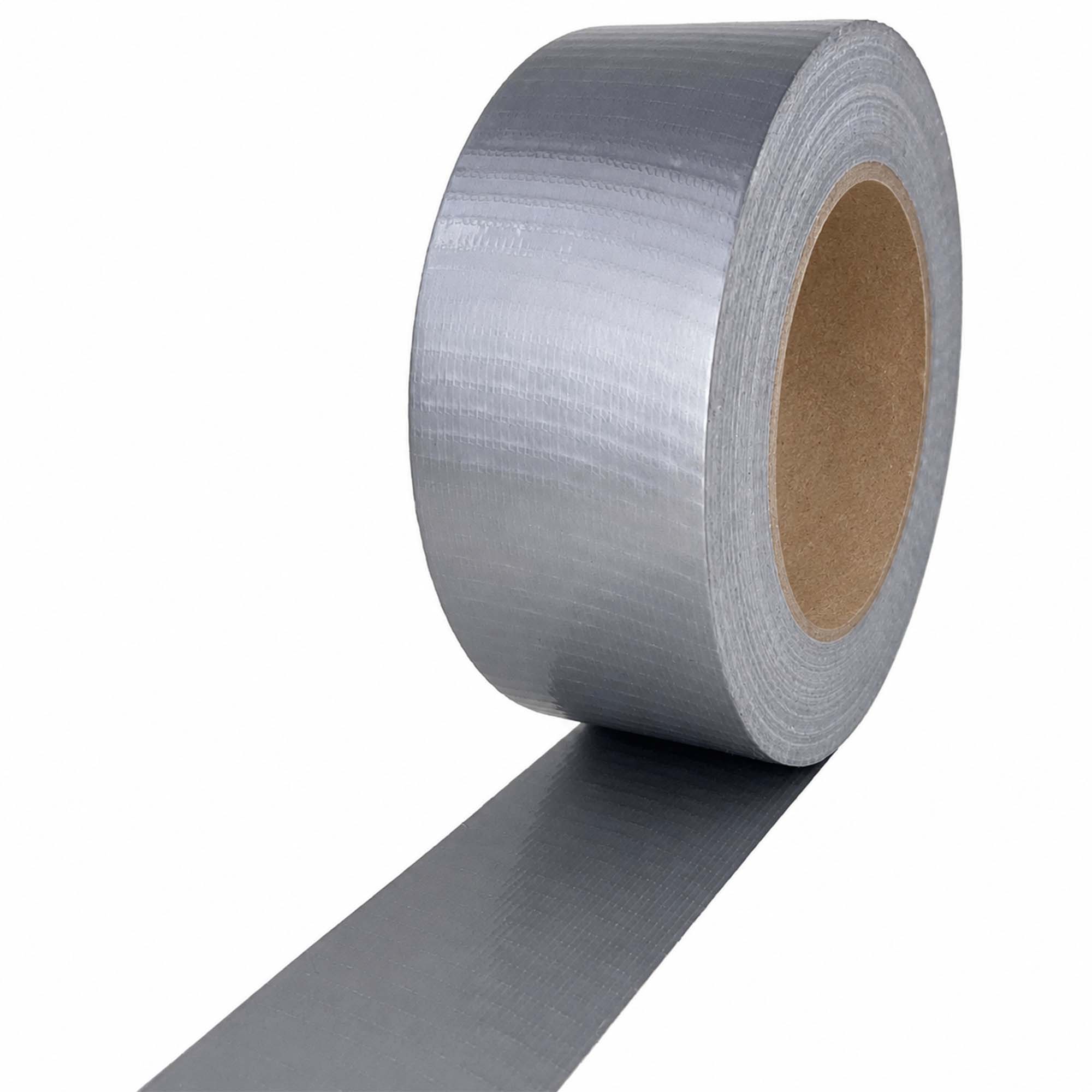 Graue Rolle Zero Dust Gewebe-Klebeband PE-beschichtet 50 mm x 50 m, reißfestes und wasserabweisendes Duct Tape zum Abdichten, Fixieren und Reparieren