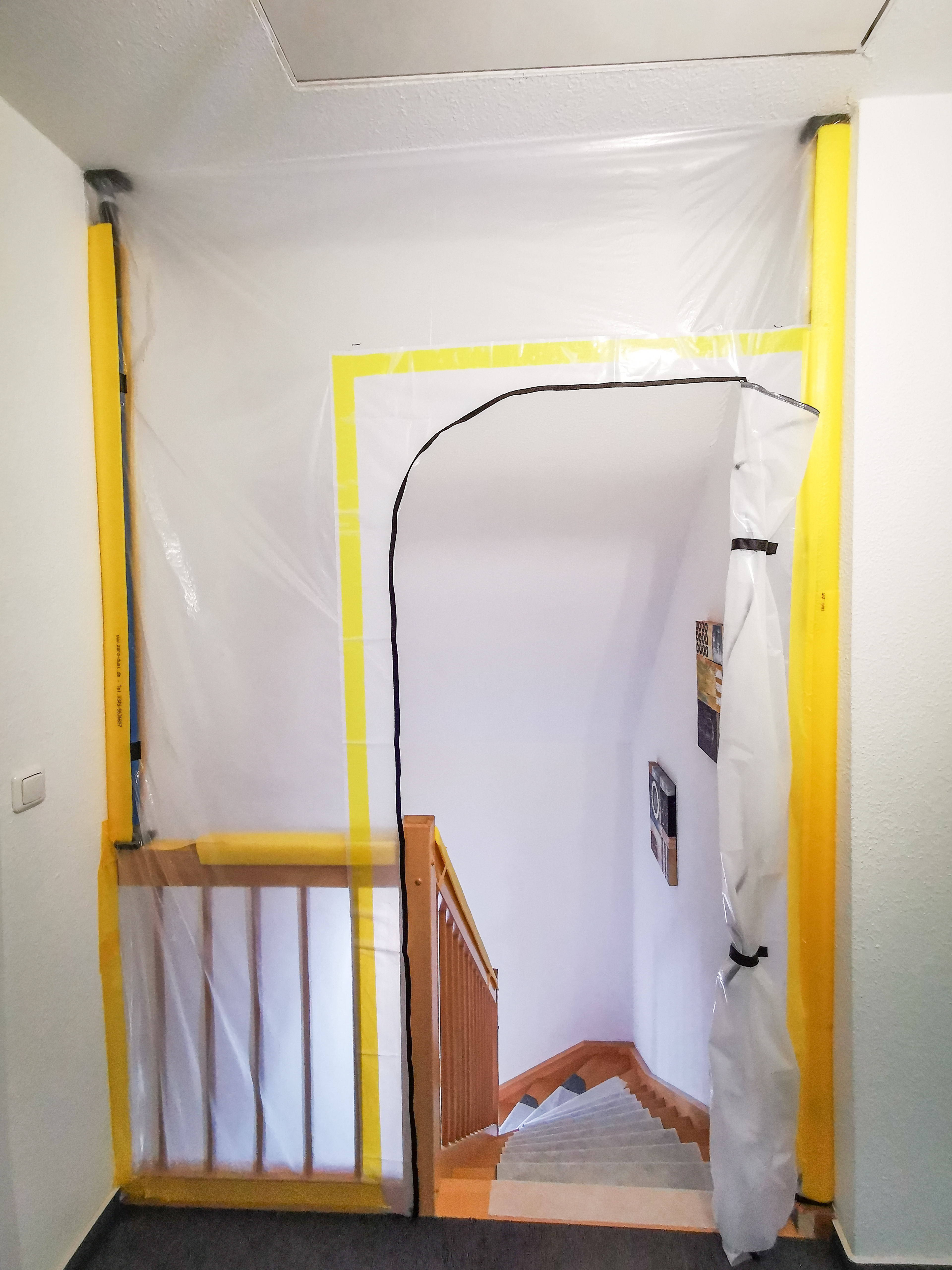 Transparente Zero Dust Folien Staubschutztür schwellenlos mi