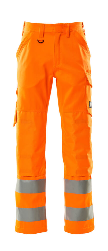 MASCOT® Geraldton SAFE LIGHT Warnschutzhose in fluoreszierendem Orange mit Reflexstreifen, ergonomischen Beinen und Knietaschen aus Polyester