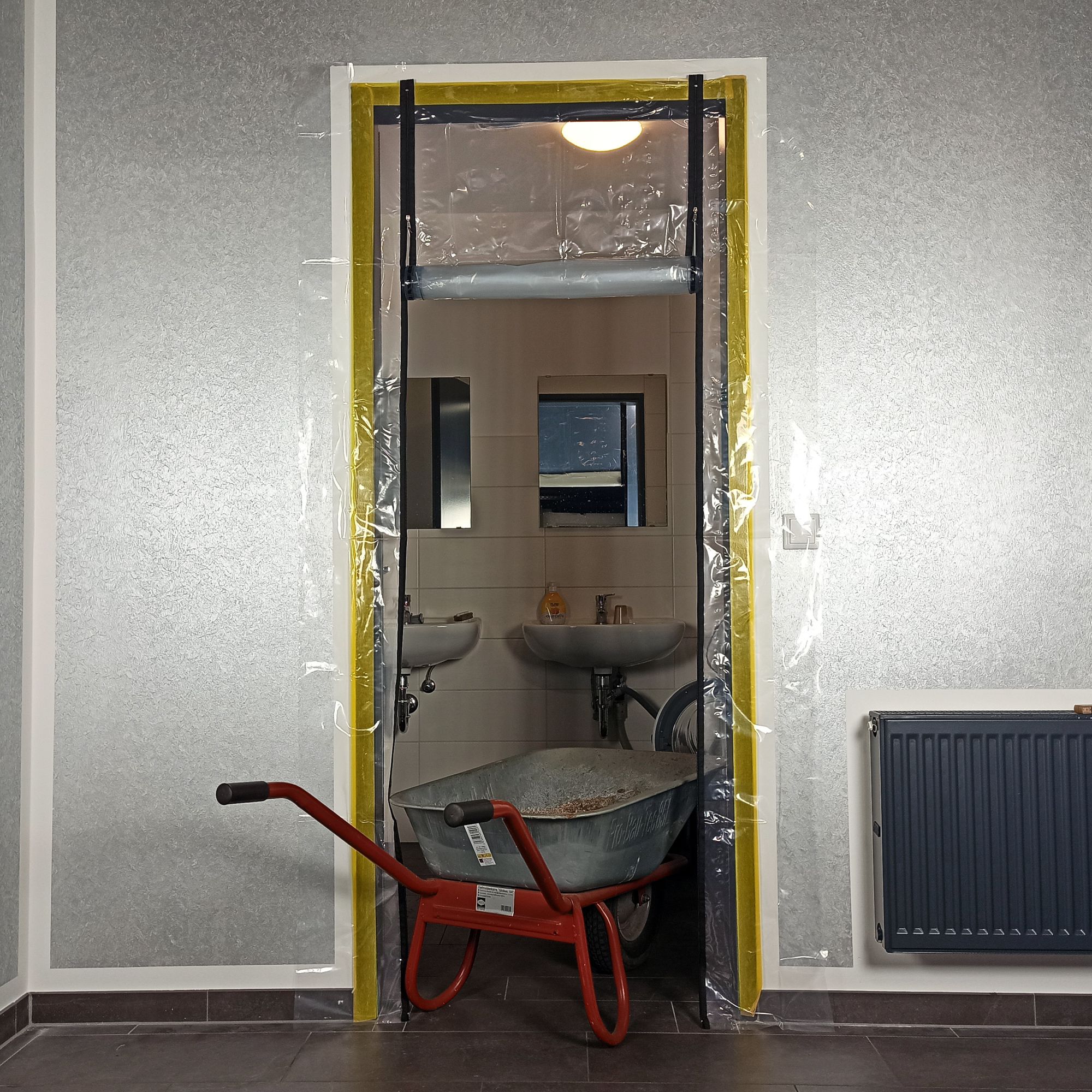 Folien Staubschutztür 210 x 110 cm mit zwei Reißverschlüssen