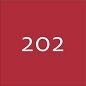 Quadratisches rotes Feld mit der weißen Zahl 202 in der Mitte