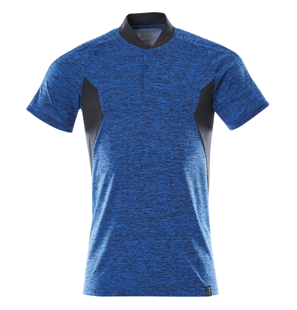 MASCOT® ACCELERATE Polo-Shirt in Azurblau/Schwarzblau, funktionelle Arbeitsbekleidung, Größe 2XLONE, Vorderansicht
