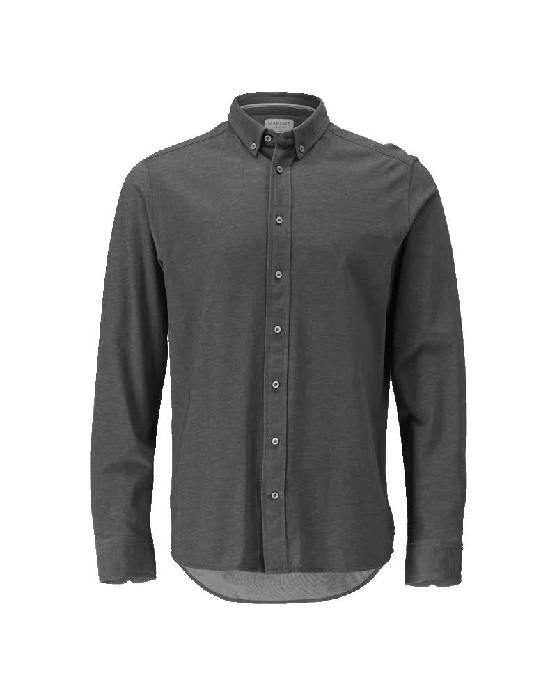 MASCOT® FRONTLINE Hemd Corporate Casual in Dunkelanthrazit/Hellgrau-meliert, langarm, Größe 37-38, Frontansicht