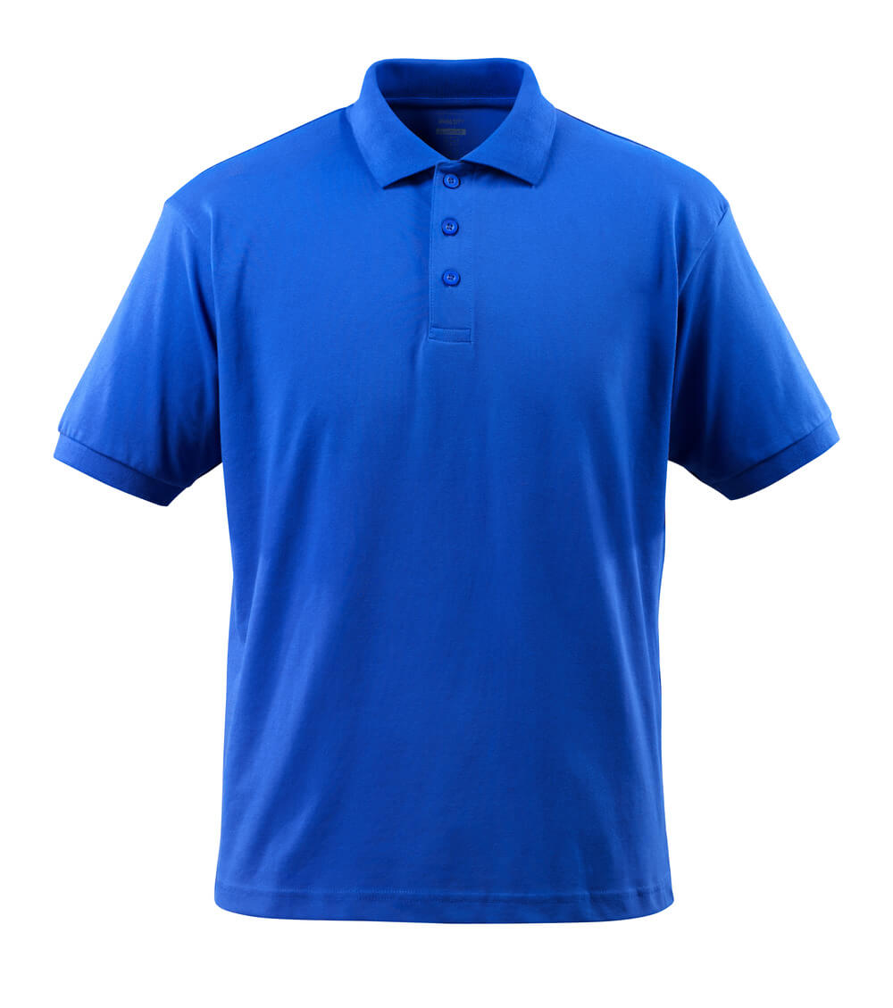 Royalblaues Herren Poloshirt mit Kurzarm, Kragen und dreifacher Knopfleiste, frontal freigestellt