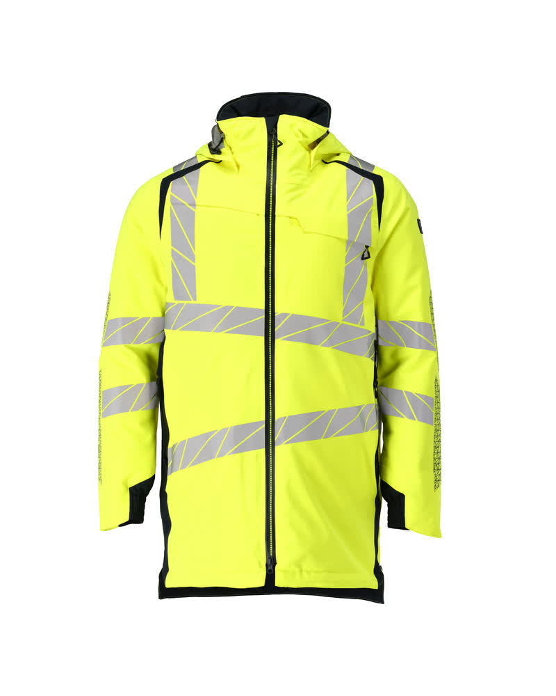 MASCOT® ACCELERATE SAFE Parka, zweifarbige Winterwarnschutzbekleidung mit reflektierenden Streifen, Modell Hi-vis in Größe XL
