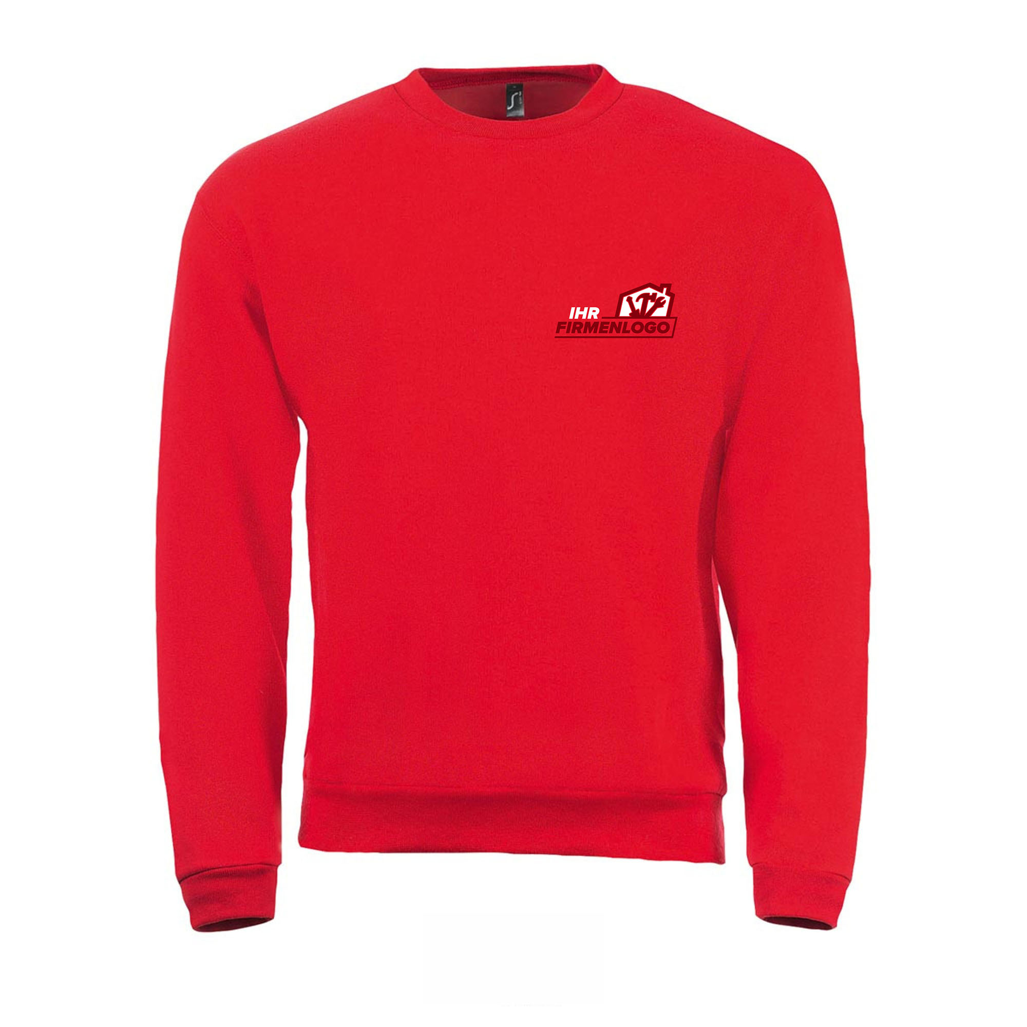 Rotes Handwerker Sweat-Shirt mit individuellem Firmenlogo