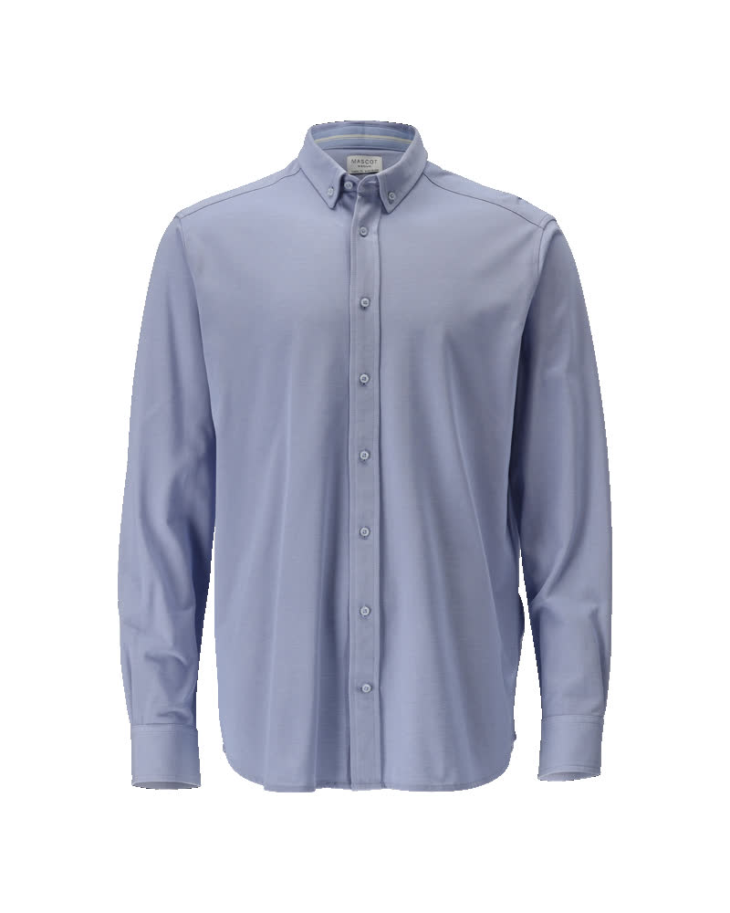 MASCOT® FRONTLINE Hemd Corporate Casual in Hellblau, Größe 39-40, langärmliges Herrenhemd mit Knopfleiste und Button-down-Kragen