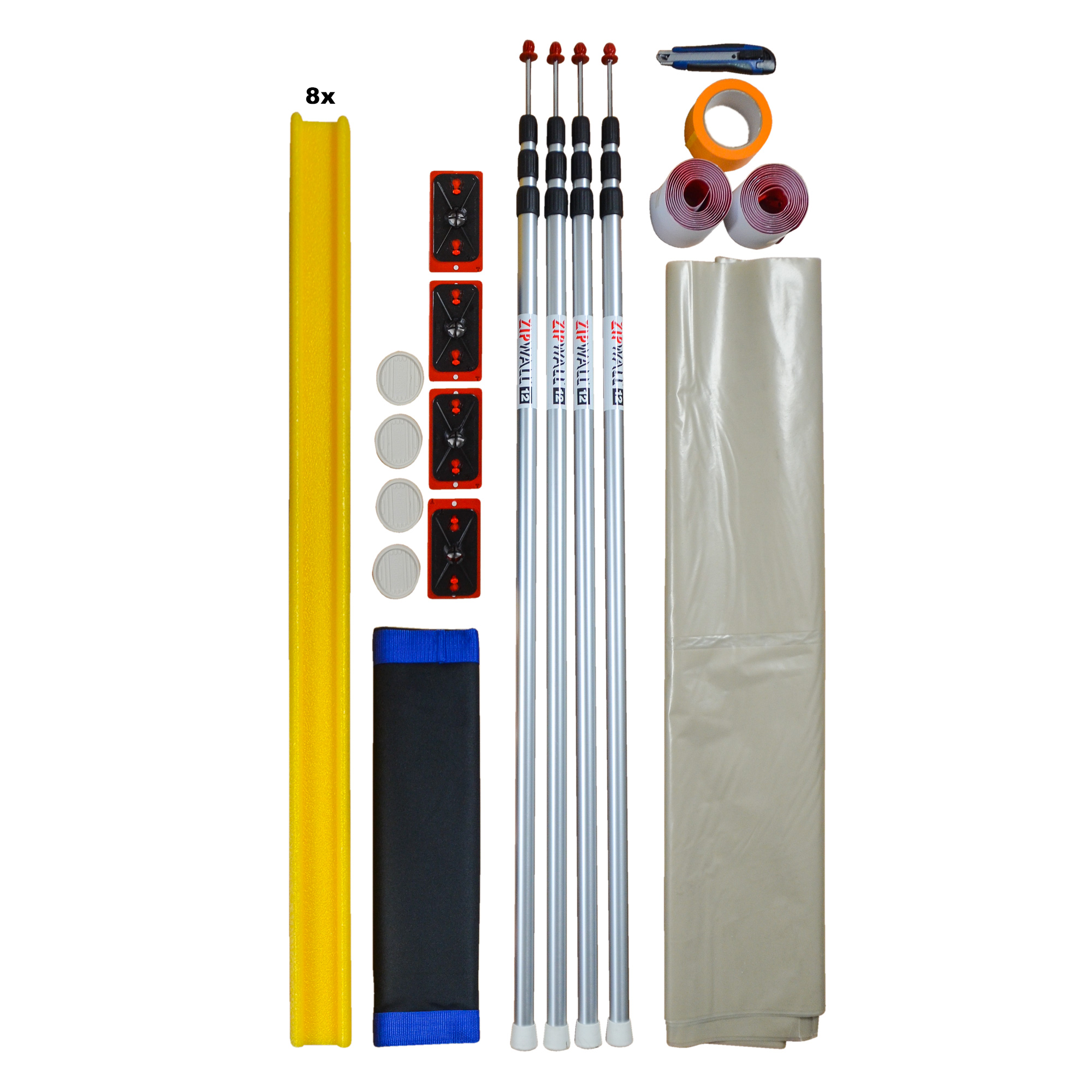 ZipWall Staubschutzwand Starter-Set 3,60 x 7,50 m komplett