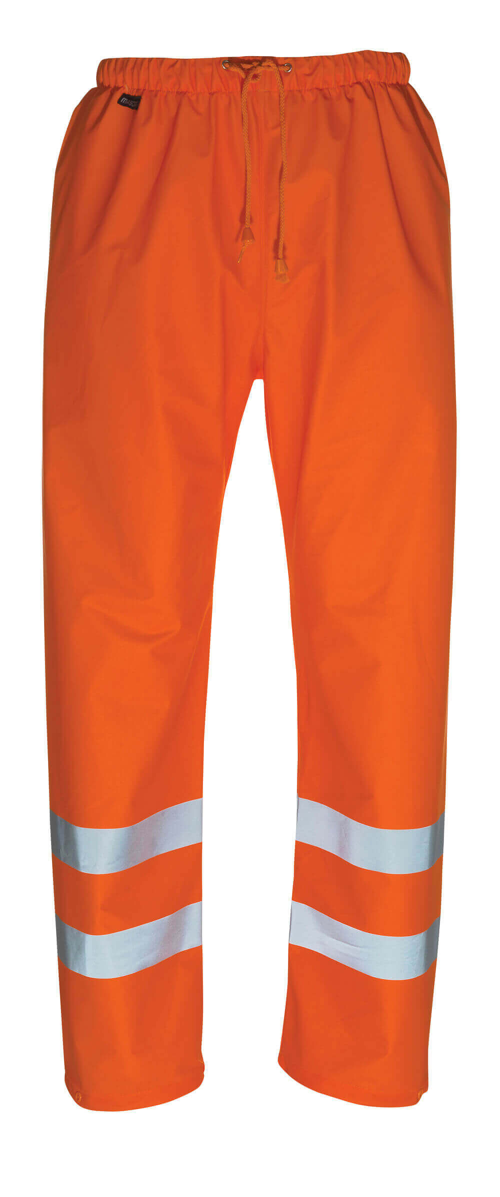 MASCOT® Wolfsberg SAFE AQUA Regenhose in fluoreszierendem Orange mit Reflexstreifen, wind- und wasserdicht, Gummizug und Zugband an der Taille, Druckknöpfe an den Fußgelenken, Größe 2XL