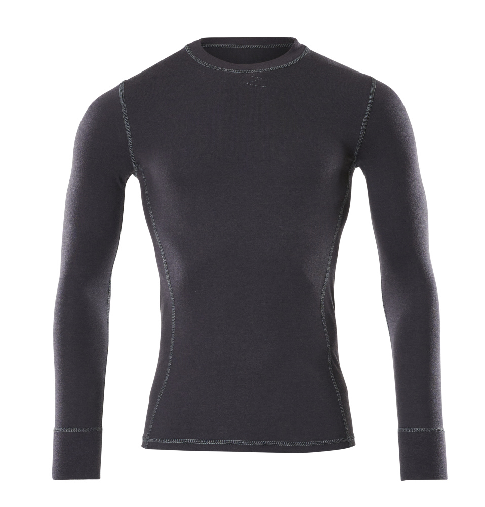 MASCOT® Olten MULTISAFE Funktionsshirt in Schwarzblau, langärmelig, moderne körpernahe Passform, antistatisch und flammhemmend mit robusten Kontrastnähten