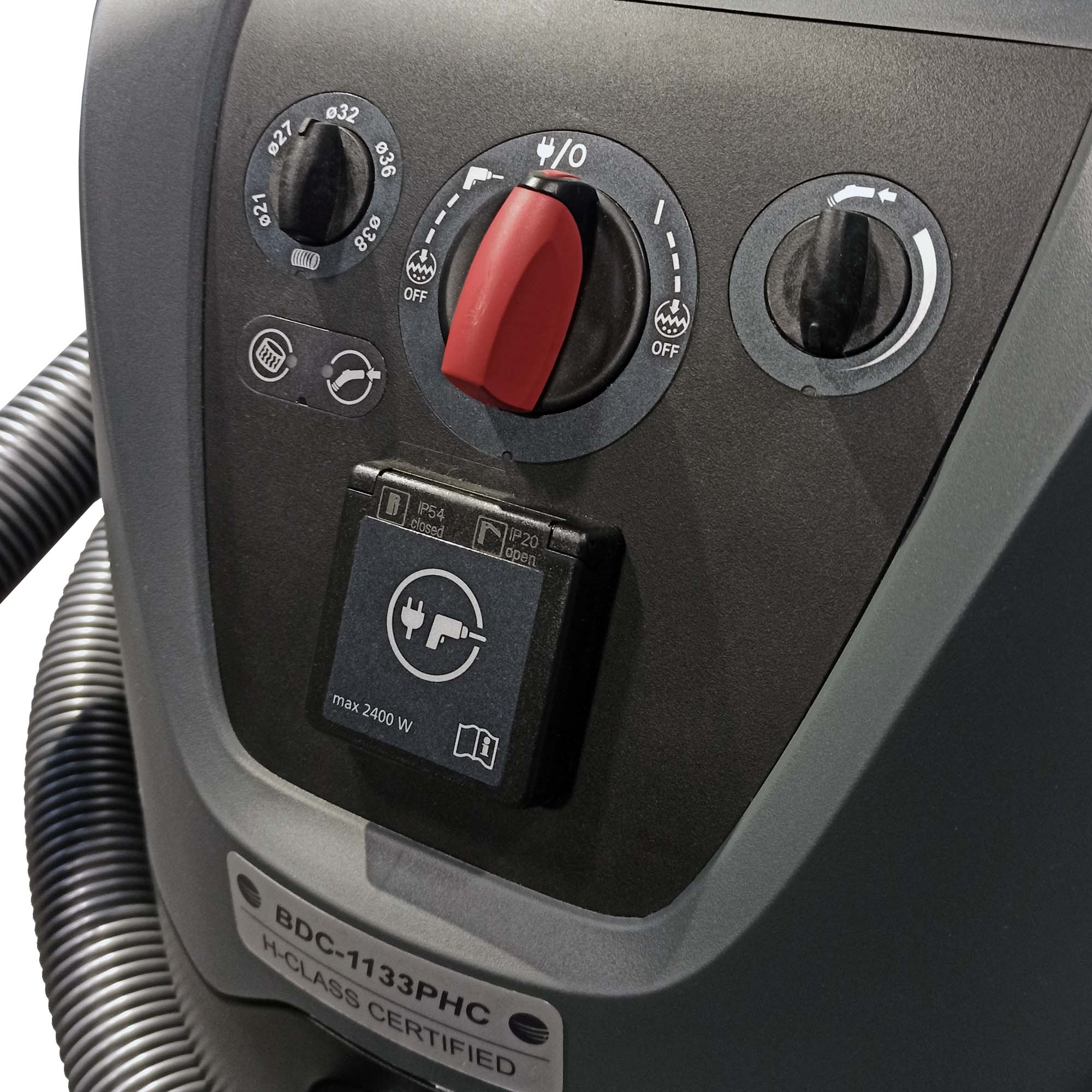 Bedienfeld des Husqvarna Blastrac BDC 1133 H-Klasse Sicherhe