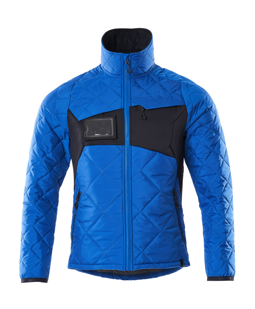 MASCOT® ACCELERATE Thermojacke in Azurblau/Schwarzblau, Größe 2XL, gesteppte Winterjacke mit hohem Kragen und Reißverschlusstaschen