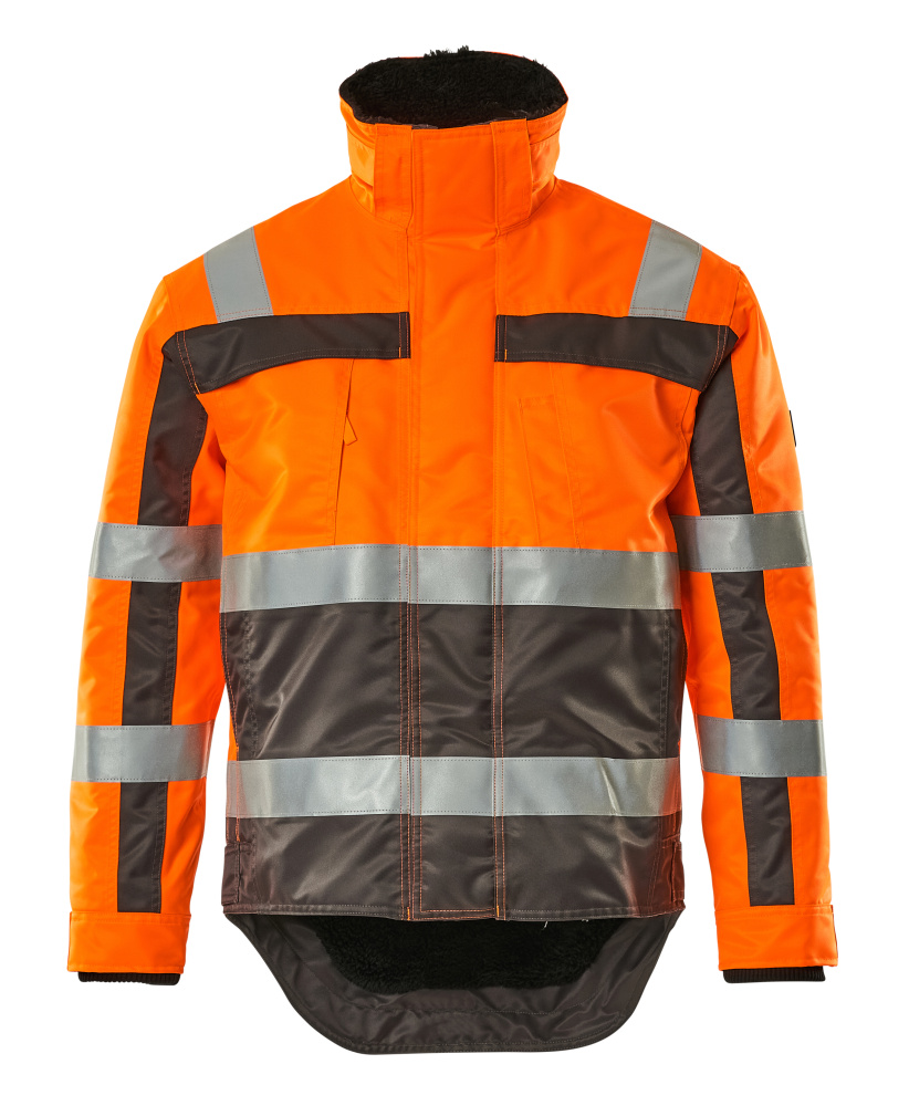 MASCOT® Teresina SAFE COMPETE Winterjacke, zweifarbige Winterwarnschutzjacke in Hi-Vis Orange/Anthrazit mit Reflexstreifen, Größe 2XL