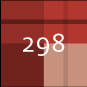 Quadratisches Farbmuster mit der Nummer 298 in verschiedenen Rottönen und Beigeabstufungen