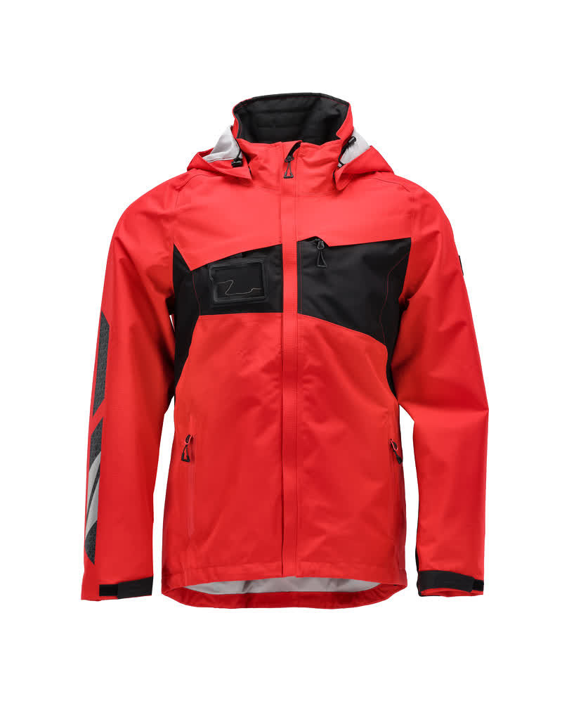 MASCOT® ACCELERATE Hardshelljacke, wasserdichte Winter-Arbeitsjacke Azurblau/Schwarzblau in Größe 4XL mit Kapuze und reflektierenden Details