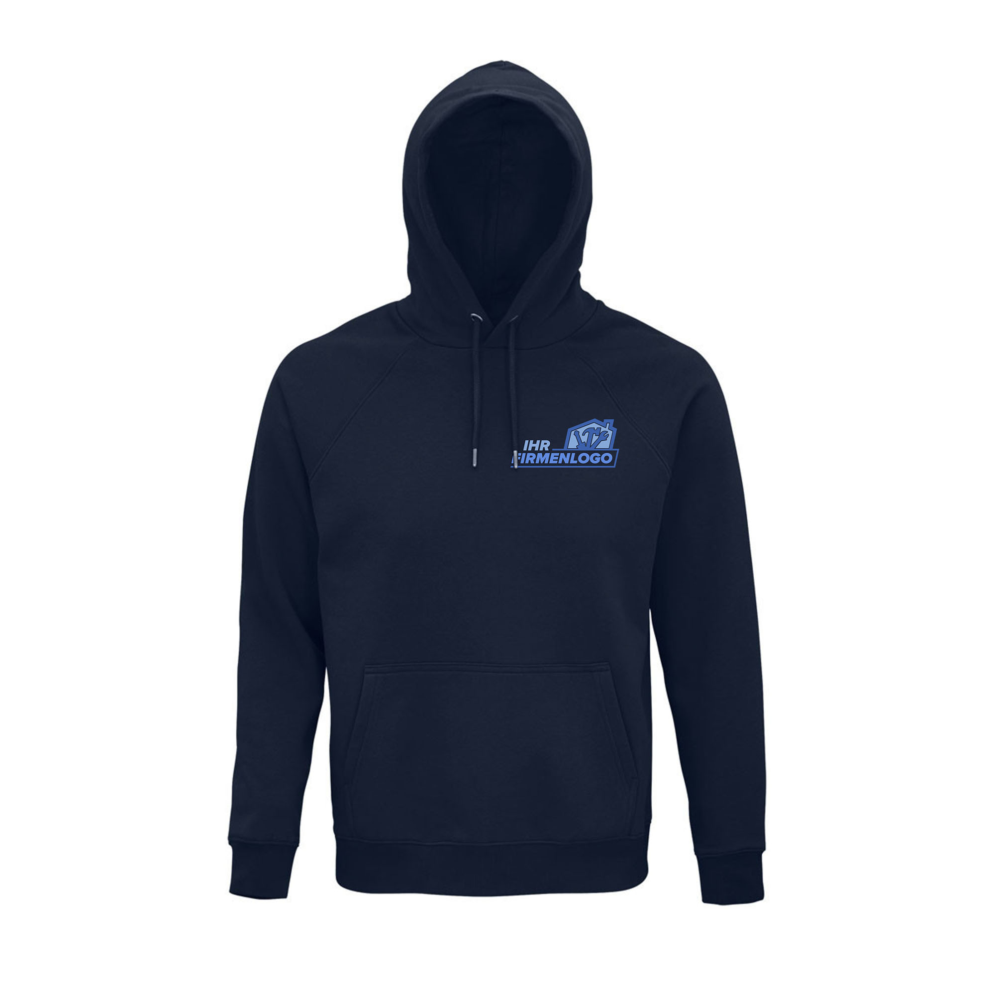 Schwarzer Zero Dust Handwerker Hoodie mit Kundenlogo vorne