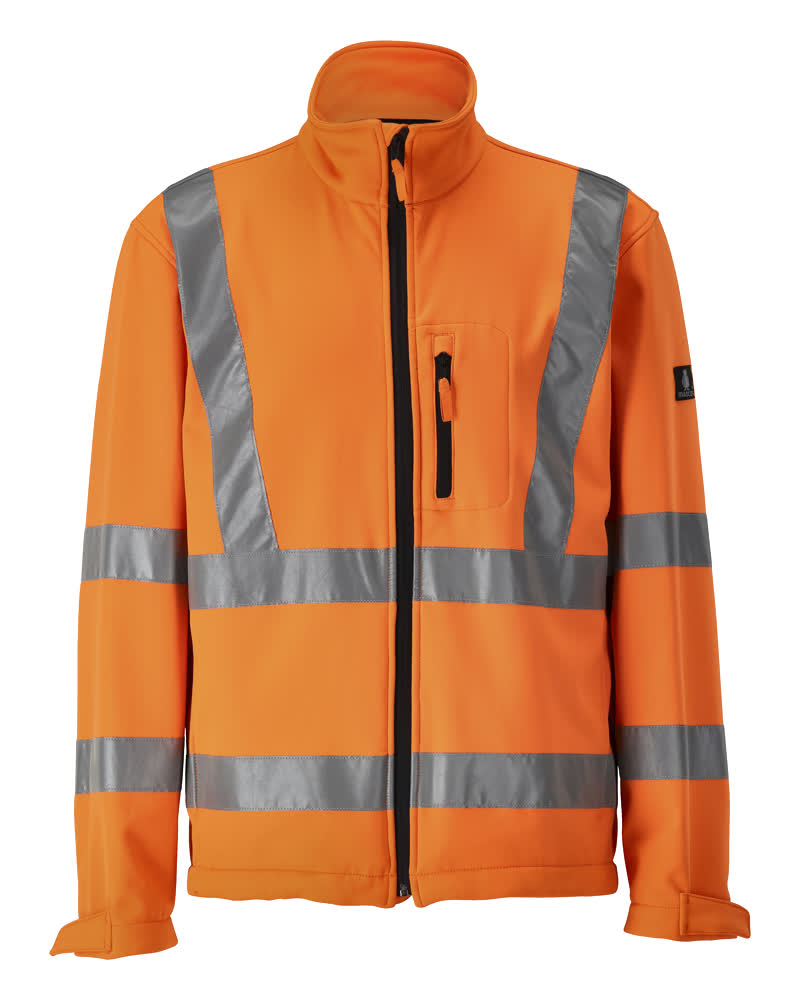 MASCOT® Calgary SAFE ARCTIC Softshelljacke, einfarbige Winterwarnschutzjacke in Hi-vis Gelb mit Reflexstreifen, Größe 3XL