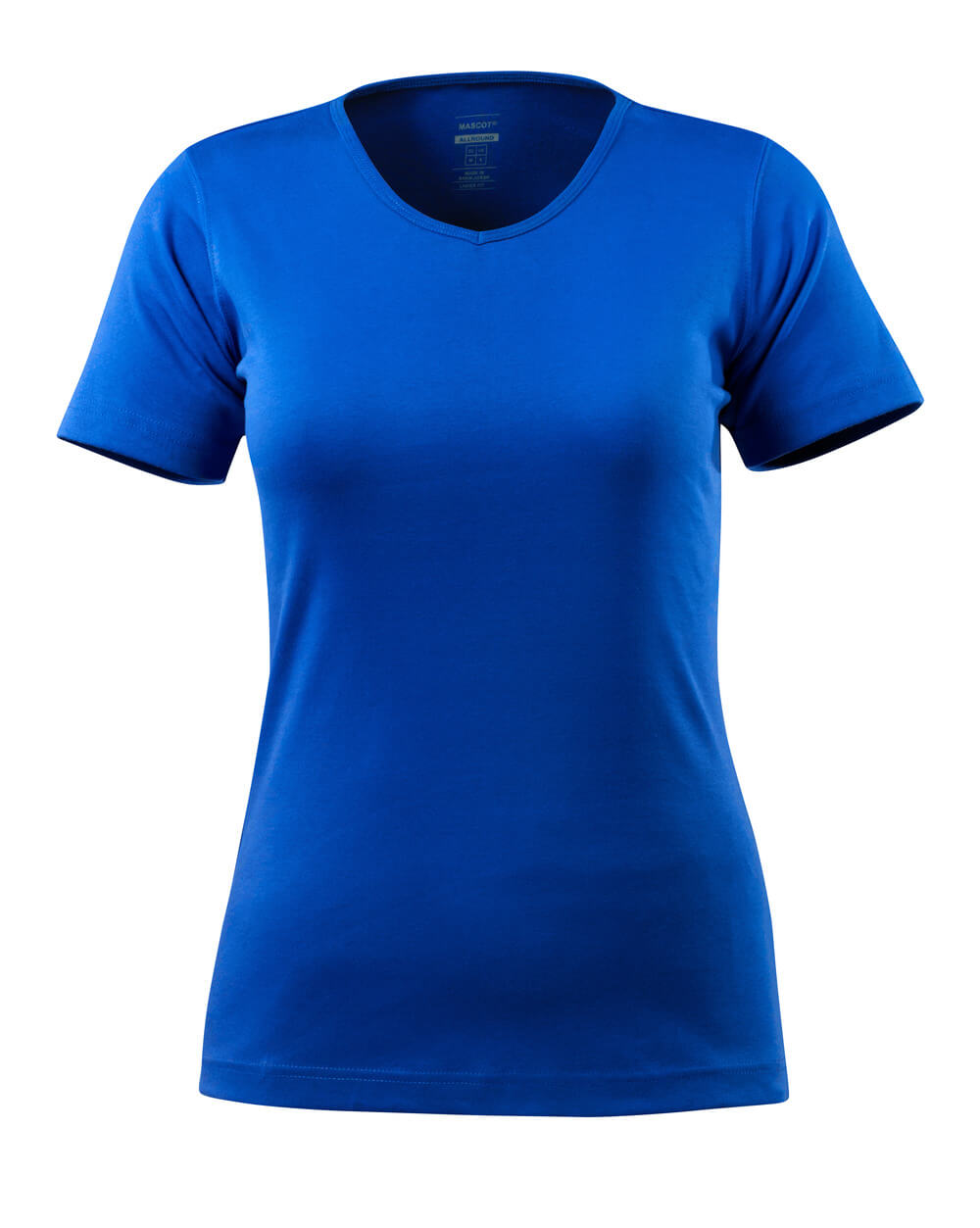 MASCOT® Nice CROSSOVER T-Shirt für Damen, Arbeitsbekleidung mit taillierter Passform in Blau, Vorderansicht