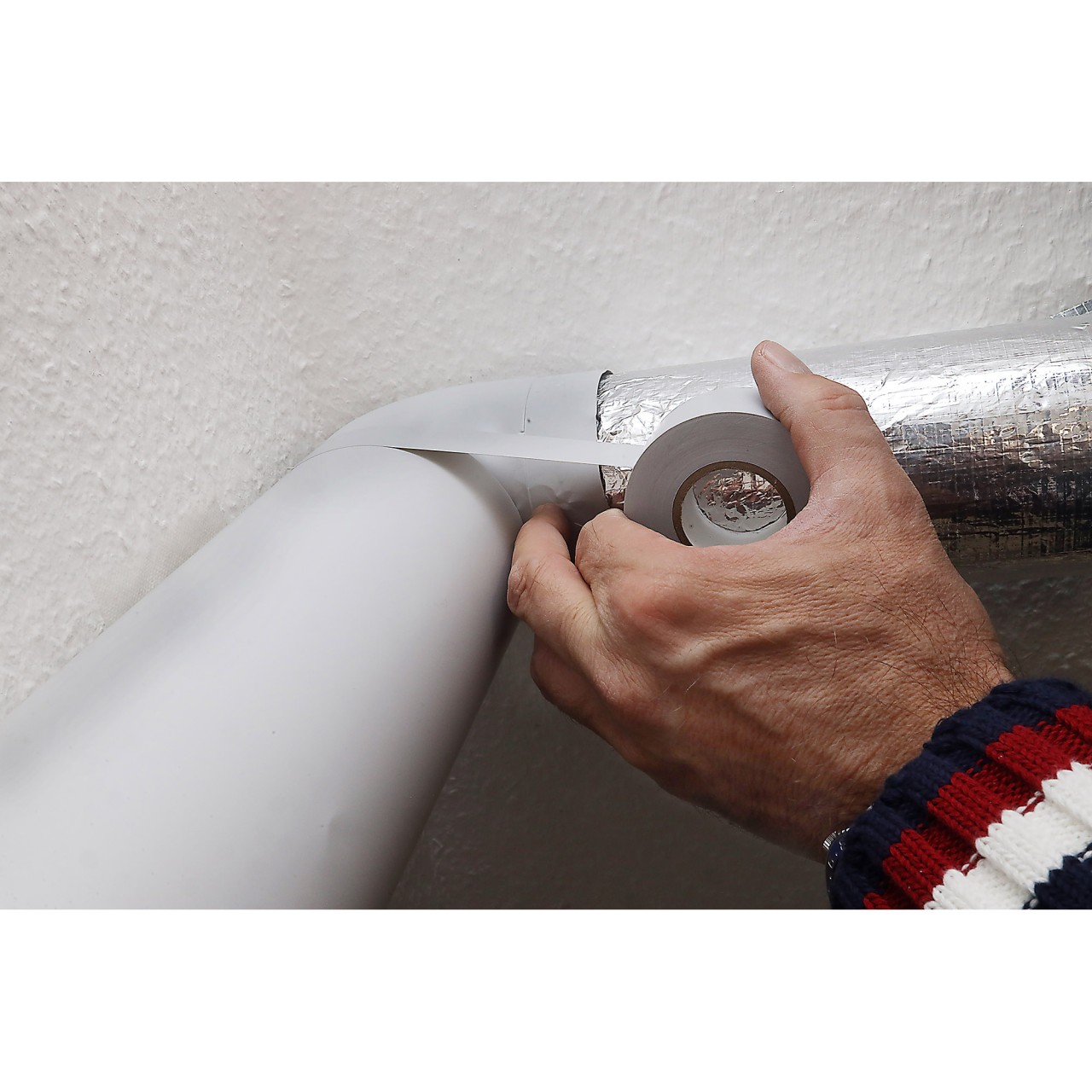 PVC Klebeband hellgrau 25 m zum Verkleben von Ummantelung