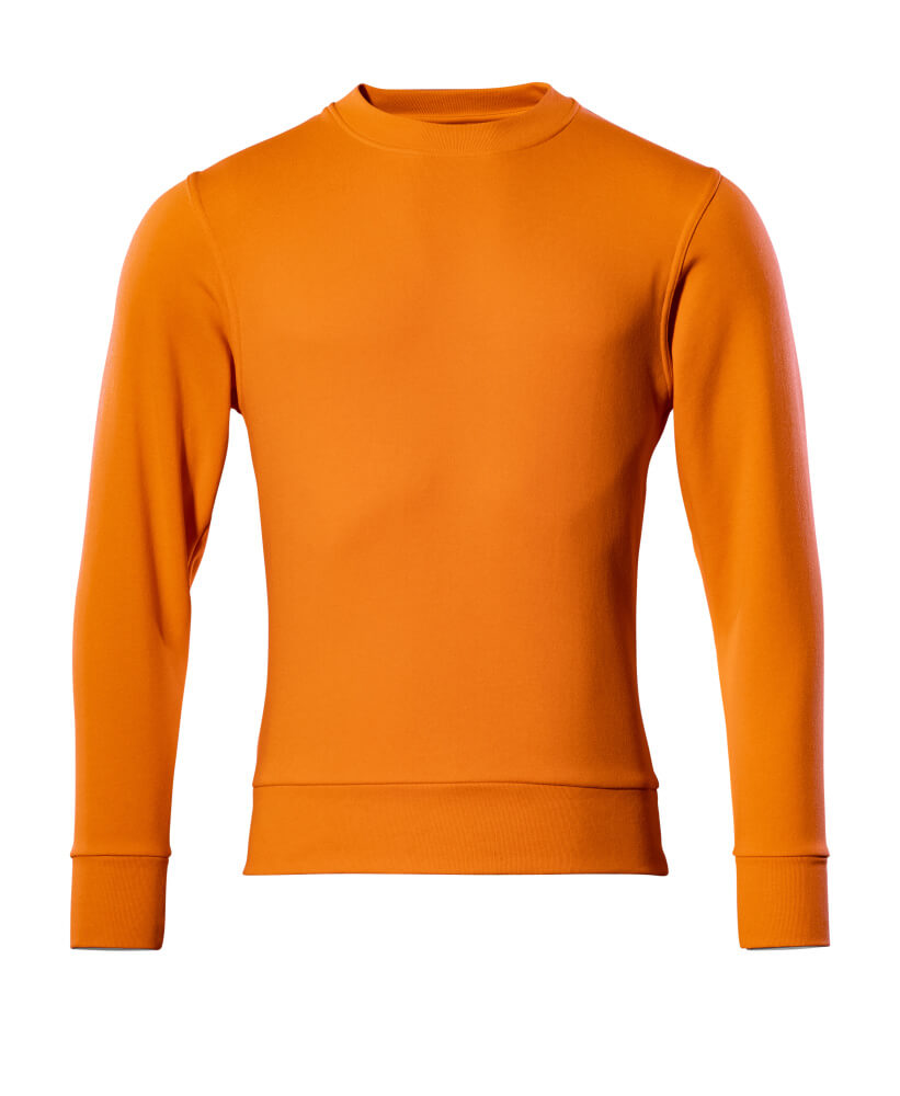 MASCOT® Carvin CROSSOVER Sweatshirt in Hellorange, Arbeitsbekleidung, Größe 2XL, Frontansicht mit langen Ärmeln