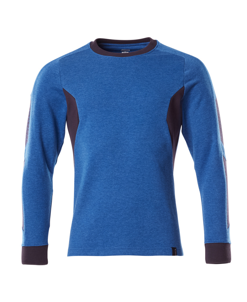 MASCOT® ACCELERATE Sweatshirt in Azurblau/Schwarzblau, Größe 2XL, strapazierfähige Arbeitsbekleidung mit langen Ärmeln