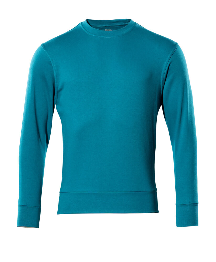 MASCOT® Carvin CROSSOVER Sweatshirt in Moosgrün, Größe S, langärmeliges Arbeits-Sweatshirt mit Rundhalsausschnitt, Frontansicht