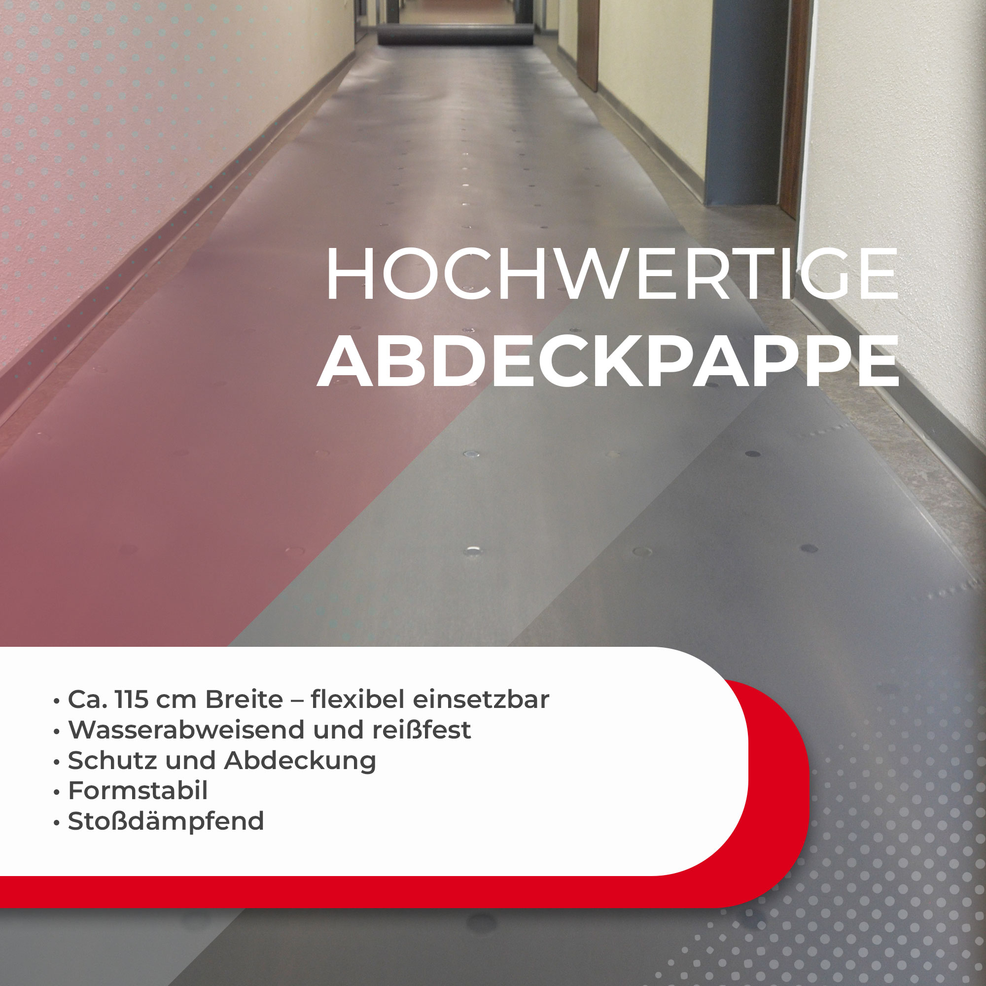 Zero Dust graue Milchtütenpapier Abdeckpappe 1,15 x 43 m