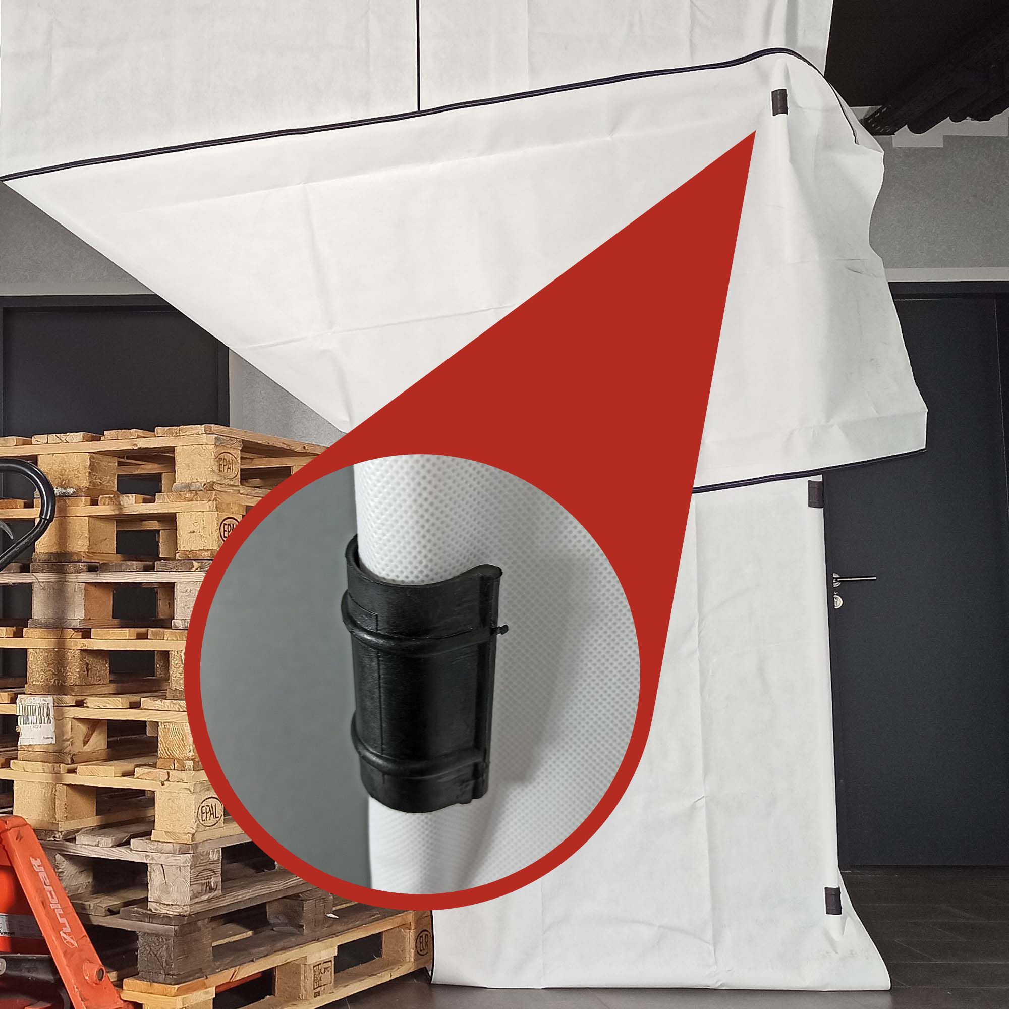 Zero Dust MegaDoor Vlies Staubschutztür-Wand 330x330 cm brei