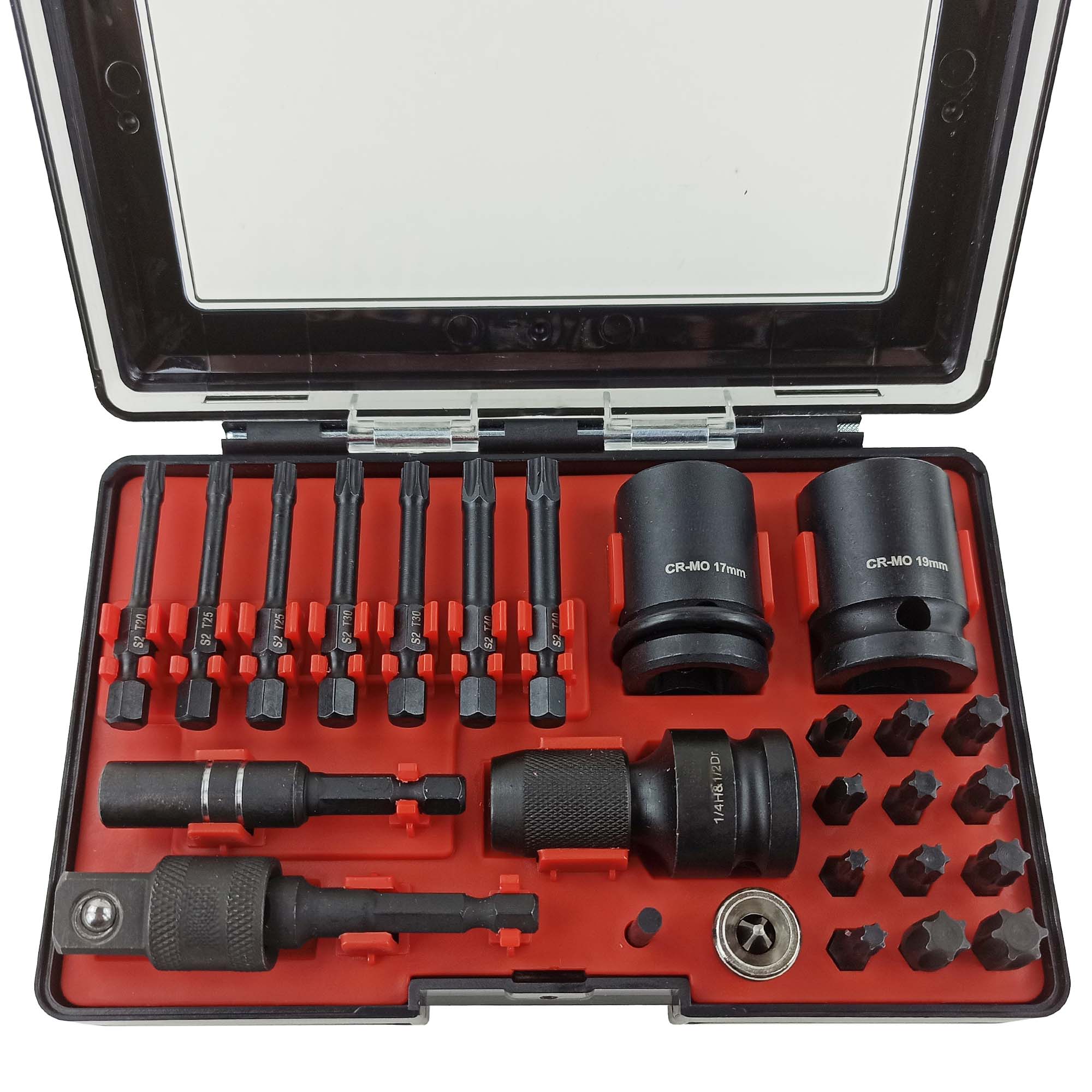 Zero Dust Kraft-Bit-Box 27-teilig aus S2-Stahl für Schlagsch