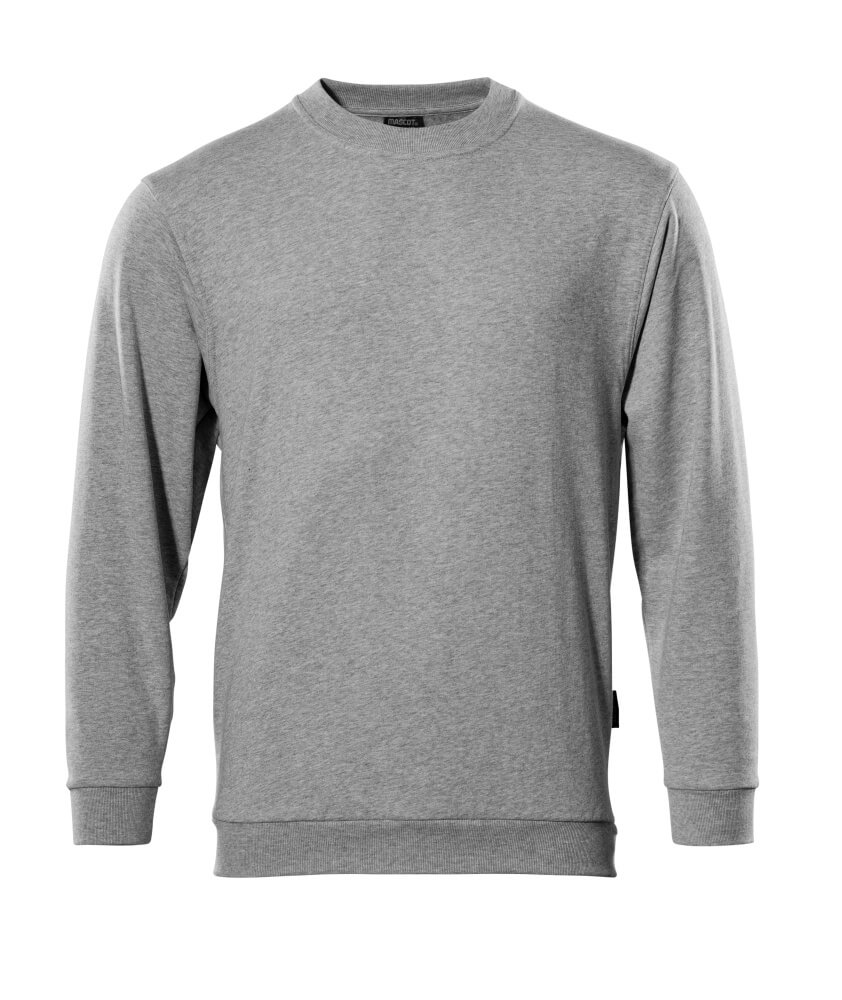 MASCOT® Caribien CROSSOVER Sweatshirt in Grau-meliert, Größe 2XL, langlebige Arbeitsbekleidung mit Rundhalsausschnitt und langen Ärmeln