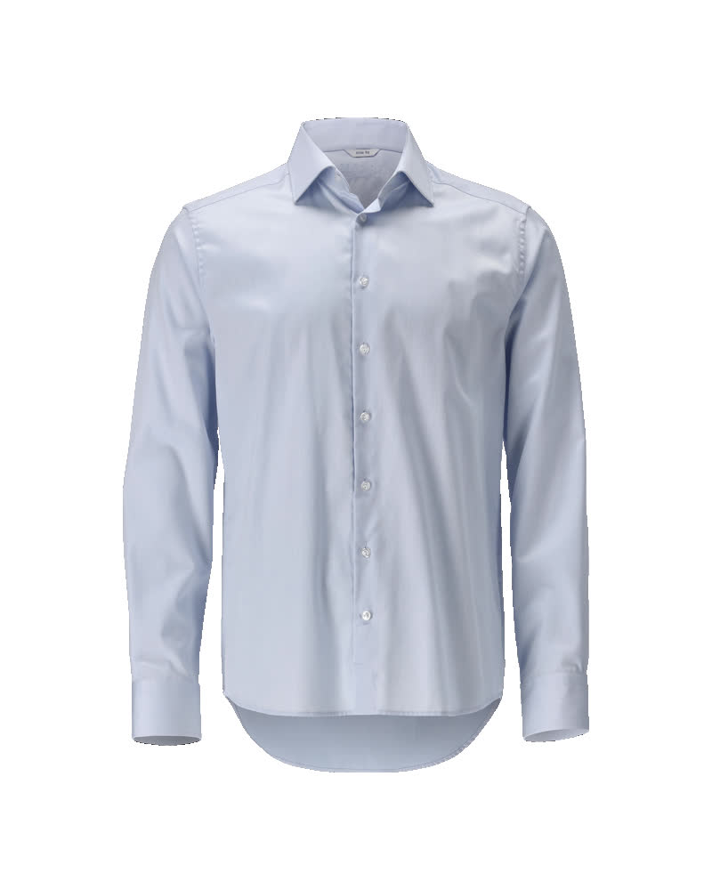Hellblaues MASCOT® FRONTLINE Corporate Casual Hemd, Größe 37, mit langen Ärmeln und Knopfleiste, ideal für Business und Büro