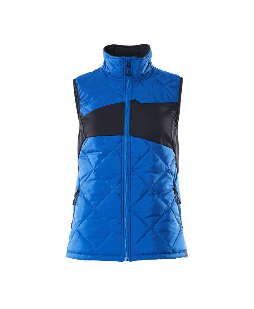 MASCOT® ACCELERATE Thermoweste für Damen in Azurblau/Schwarzblau, Größe 2XL, gesteppte Winter-Arbeitsweste mit Reißverschluss und Seitentaschen