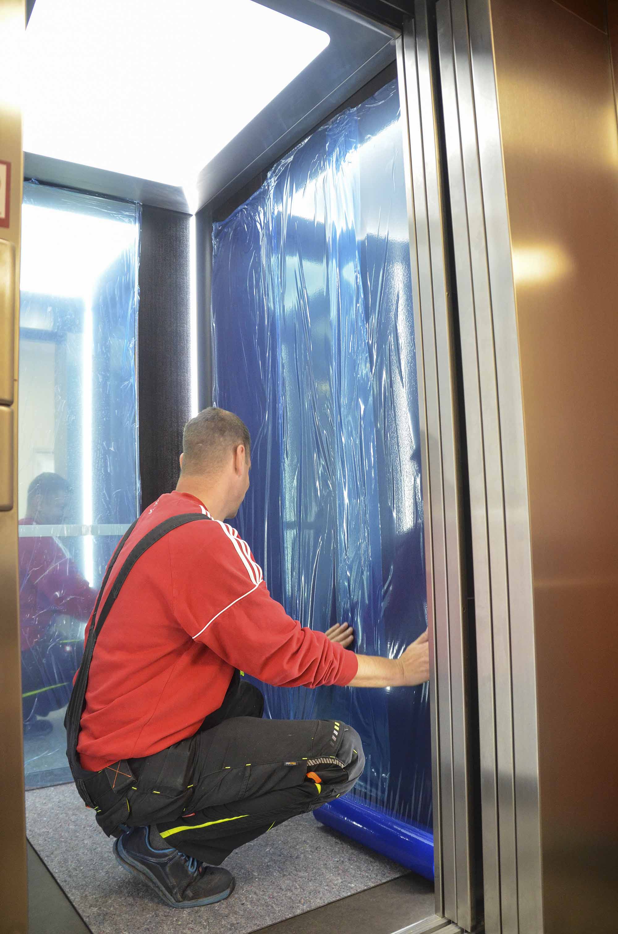 Abdeckfolie Schutzfolie selbstklebend für Glas Fenster Spiegel blau 125 mm x 100 m