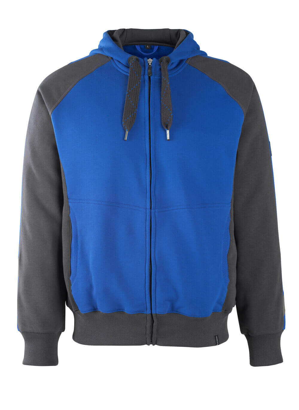 MASCOT® Wiesbaden UNIQUE Kapuzenpullover mit Reißverschluss in Kornblau/Schwarzblau, Größe 2XL, robuste Arbeitsbekleidung mit Kapuze und Kordelzug
