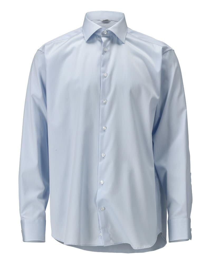 Hellblaues MASCOT® M by Mascot Corporate Business Hemd in Größe 40, langarm mit Knopfleiste und klassischem Kragen, Vorderansicht