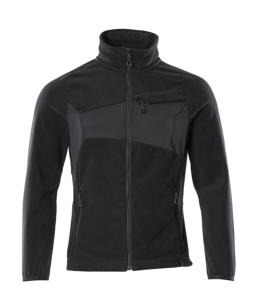 MASCOT® ACCELERATE Fleecejacke in Schwarz, Größe 2XL, warme Arbeits-Winterbekleidung mit durchgehendem Reißverschluss und Taschen