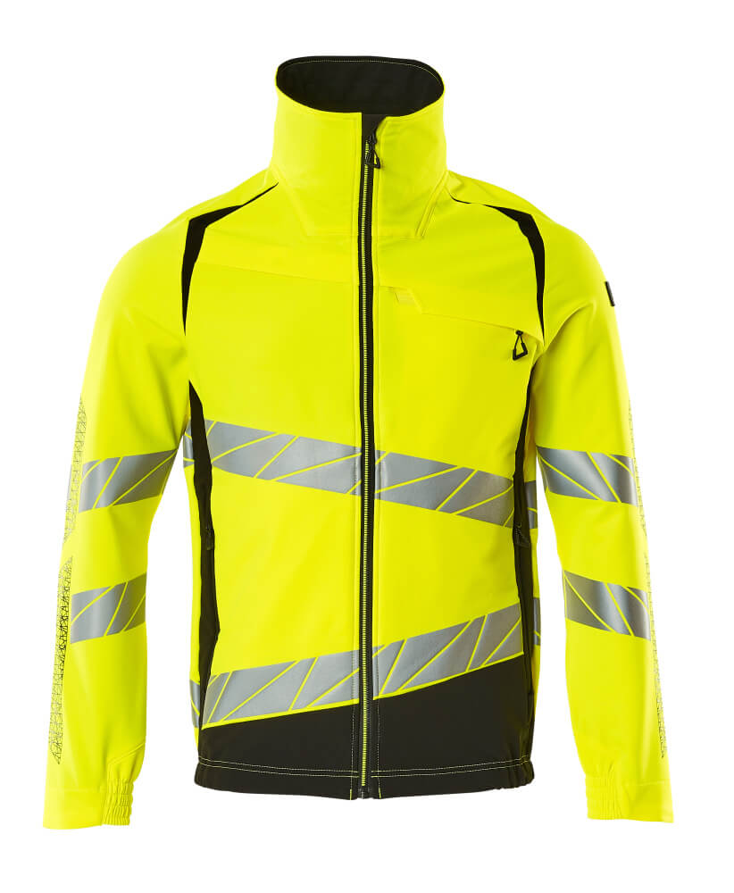 MASCOT® ACCELERATE SAFE Jacke in Hi-Vis Gelb/Schwarz, Größe 2XL, zweifarbige Warnschutzjacke mit Reflexstreifen für hohe Sichtbarkeit