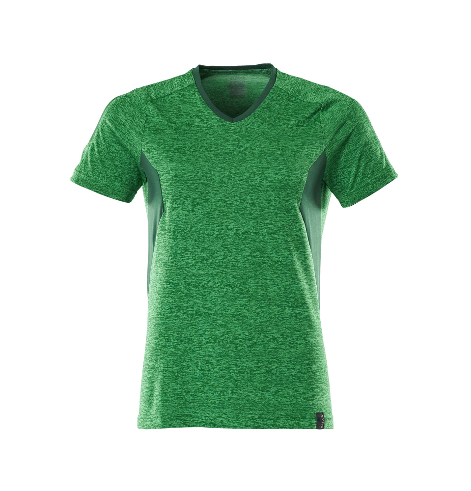 MASCOT® ACCELERATE T-Shirt für Damen in Grasgrün/Grün, Größe 2XLONE, funktionelles Arbeitsbekleidungs-Shirt mit V-Ausschnitt